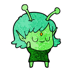 cartoon alien girl