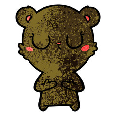 peaceful cartoon bear cub