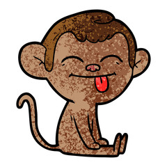 funny cartoon monkey sitting