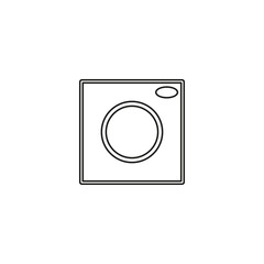 Photo camera icon vector illustration. Linear symbol with thin outline. The thickness is edited. Minimalist style. Exclusive quality of execution in material design. Line thickness 20 px