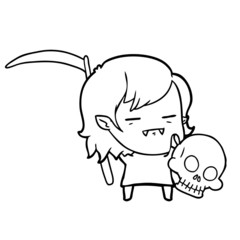 cartoon undead vampire girl