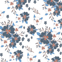Obraz premium illustration of a beautiful floral bouquet. watercolor floral pattern, Ditsy floral background. Liberty style. fabric, covers, manufacturing, wallpapers, print, gift wrap.