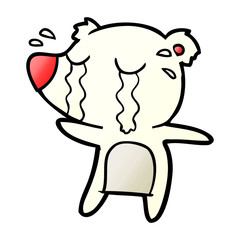 Obraz premium sad little polar bear cartoon