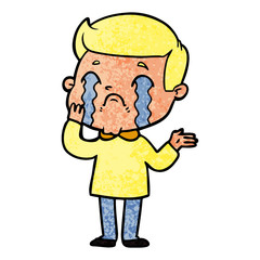 Obraz premium cartoon man crying