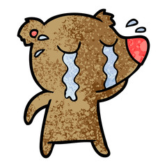 cartoon crying bear