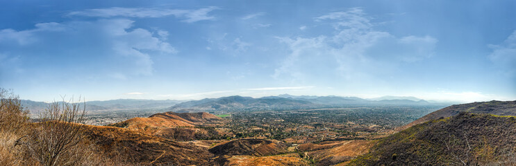 Panoramic view of Oaxaca valley from Monte Alban