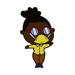 Fototapeta premium cartoon woman wearing spectacles