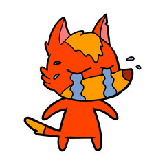 sad little fox cartoon character