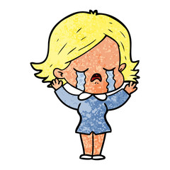 cartoon girl crying