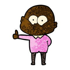 cartoon bald man staring
