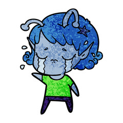 cartoon crying alien girl