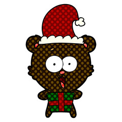 laughing christmas teddy  bear cartoon
