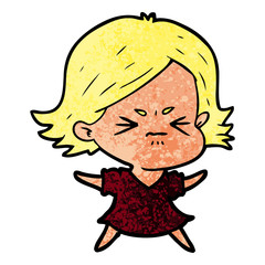 cartoon angry woman