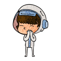 cartoon curious astronaut