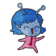 cartoon alien girl laughing