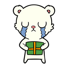 sad little polar bear cartoon