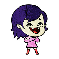 cartoon laughing vampire girl