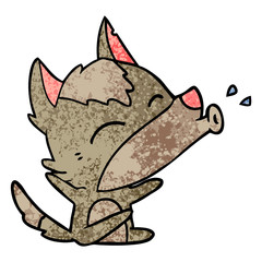 howling wolf cartoon