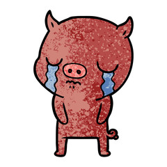 cartoon pig crying