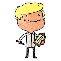 cartoon peaceful man
