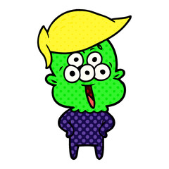 happy cartoon alien idiot
