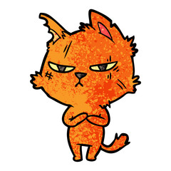 tough cartoon cat