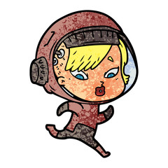 cartoon astronaut woman