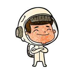 happy cartoon astronaut
