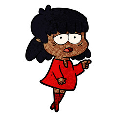 cartoon tired woman