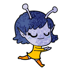 smiling alien girl cartoon