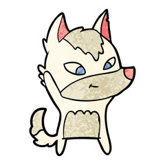 friendly cartoon wolf