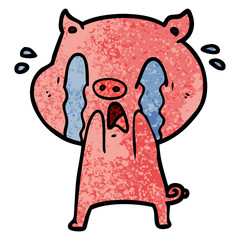crying pig cartoon