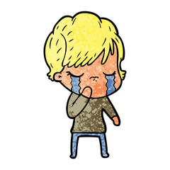 cartoon woman crying