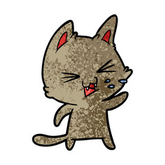 cartoon cat hissing