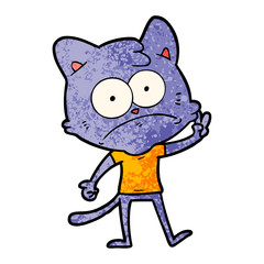 cartoon nervous cat