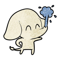 cute cartoon elephant spouting water