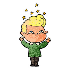 cartoon excited man