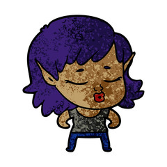 pretty cartoon elf girl