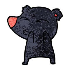cartoon whistling bear