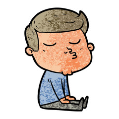 cartoon model guy pouting