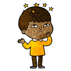 cartoon amazed boy