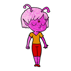 cartoon alien girl