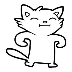 happy cartoon cat