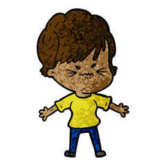 cartoon frustrated woman