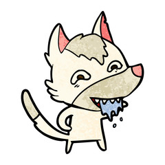 cartoon hungry wolf