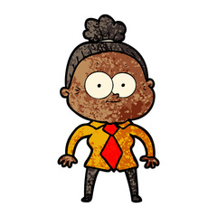 cartoon happy old woman