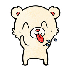rude cartoon polar bear sticking out tongue