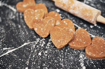 Ingredients for cookies on a black background

