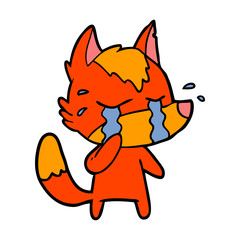 sad little fox cartoon character