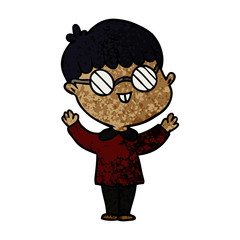 cartoon boy wearing spectacles